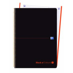 Blocs espiral tapa PP BLOC OXFORD BLACK N´COLORS EU.BOOK 1 micro.tapa PP A4+ 80h CUADRIC. 5x5 90g NEGRO/NARANJA