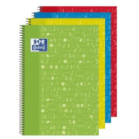 Blocs espiral tapa forrada BLOC OXFORD SCHOOL ASIGNATURAS NATURALES tapa EXTRA Fº 80h CUADRIC.4x4 90g SURTIDO (4 col.)