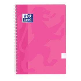 Blocs espiral tapa PP BLOC OXFORD SCHOOL CLASSIC tapa PP Fº 80h CUADRIC.4x4 90g FUCSIA PASTEL