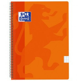 Blocs espiral tapa PP BLOC OXFORD SCHOOL CLASSIC tapa PP Fº 80h CUADRIC.5x5 90g NARANJA
