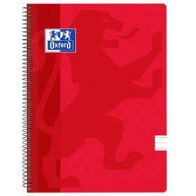 Blocs espiral tapa PP BLOC OXFORD SCHOOL CLASSIC tapa PP Fº 80h HORIZONTAL 90g ROJO