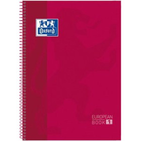 Blocs espiral tapa forrada BLOC OXFORD SCHOOL EU.BOOK 1 micro.tapa EXTRA A4+  80h HORIZONTAL 90g ROJO