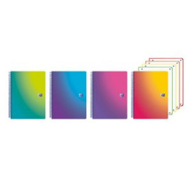 Blocs espiral tapa forrada BLOC OXFORD SCHOOL EU.BOOK 4 GRADIENT micro.tapa PP A5+ 120h CUADRIC.5x5 90g SURTIDO (4 col.)