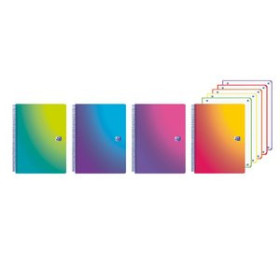 Blocs espiral tapa forrada BLOC OXFORD SCHOOL EU.BOOK 5 GRADIENT micro.tapa PP A4+ 120h CUADRIC.5x5 90g SURTIDO (4 col.)