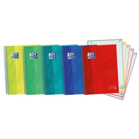 Blocs espiral tapa forrada BLOC OXFORD SCHOOL EU.BOOK 5 TOUCH micro.tapa EXTRA A4+ 120h CUADRIC.5x5 90g SURTIDO (5 col. Vivos)