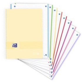 Blocs espiral tapa PP BLOC OXFORD SCHOOL EU.BOOK 8 LIVE&GO micro.tapa PP A4+ 160h HORIZONTAL 90g SURTIDO PASTEL (5 col.)