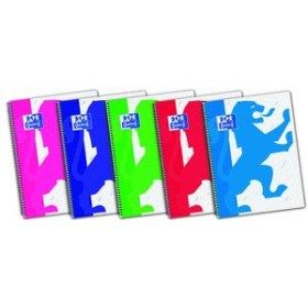 Blocs espiral tapa PP BLOC OXFORD SCHOOL POWERFUL tapa PP Fº 80h CUADRIC.4x4 COL.SUR.(5)