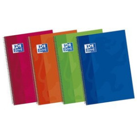 Blocs espiral tapa forrada BLOC OXFORD SCHOOL tapa EXTRA 4º 80h HORIZONTAL 90g SURTIDO (4 col.)