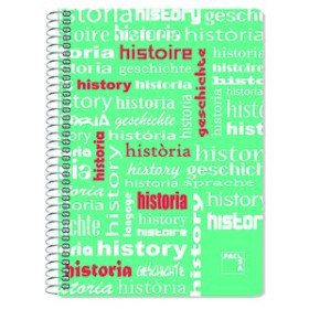 Blocs espiral tapa PP BLOC PACSA ASIGNATURAS tapa PP 4º 80h CUADRIC.4x4 90g HISTORIA