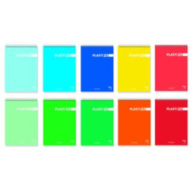 Blocs espiral tapa PP BLOC PACSA PLASTIPAC tapa PP A6 80h CUADRIC.5x5 90g SURTIDO (10 col.)