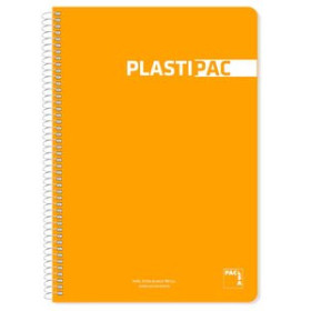 Blocs espiral tapa PP BLOC PACSA PLASTIPAC tapa PP Fº 80h CUADRIC.4x4 90g NARANJA