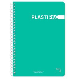 Blocs espiral tapa PP BLOC PACSA PLASTIPAC tapa PP Fº 80h CUADRIC.4x4 90g VERDE CLARO