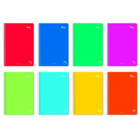 Blocs espiral tapa forrada BLOC PACSA XTRA tapa EXTRA Fº 80h CUADRIC.4 60g. VERDE