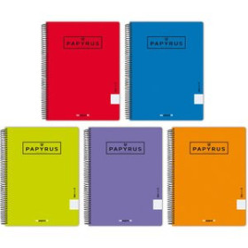 Blocs espiral tapa PP BLOC PAPYRUS UNICLAS1 tapa PP A4+ 120h CUADRIC.5x5 90g COL.SUR.