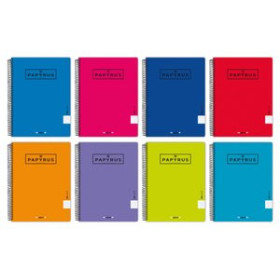 Blocs espiral tapa PP BLOC PAPYRUS UNICLAS1 tapa PP A4+ 80h CUADRIC.5x5 90g COL.SUR.
