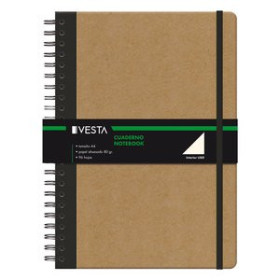 Cuadernos de notas BLOC VESTA NATURE WIRE-O A4 96h 80gr. LISO con GOMA
