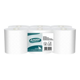 Celulosas BOBINA DE PAPEL MECHA AMOOS PROFESSIONAL SECADO EXTRA 2 CAPAS 273 SERVICIOS 90 METROS BLANCO