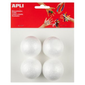 Poliespán (figuras y formas) BOLAS POLIESPAN APLI 50 mm. BOLSA de 4