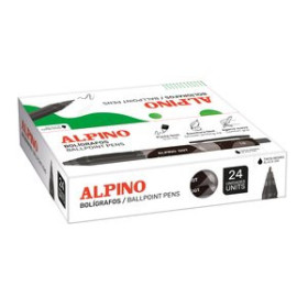 Bolígrafos retráctiles BOLIGRAFO ALPINO DOT UNICOLOR 1mm  NEGRO CAJA de 24