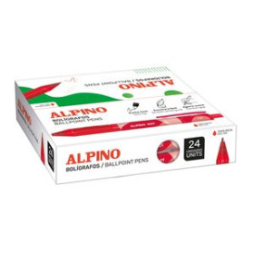 Bolígrafos retráctiles BOLIGRAFO ALPINO DOT UNICOLOR 1mm  ROJO CAJA de 24