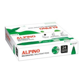 Bolígrafos retráctiles BOLIGRAFO ALPINO DOT UNICOLOR 1mm  VERDE CAJA de 24