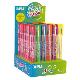 Bolígrafos BOLIGRAFO APLI FRESH FLUOR TINTA GEL EXPOSITOR DE 48