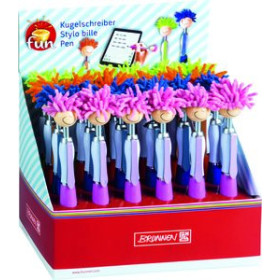 Bolígrafos retráctiles BOLIGRAFO BRUNNEN FUN MUÑECO DESPEINADO (tinta azul) SURTIDO EXPOSITOR DE 24 (4 col.)