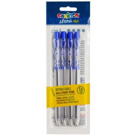 Bolígrafos retráctiles BOLIGRAFO CARIOCA SFERA RETRACTIL 1.0mm AZUL BOLSA de  4