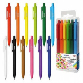 Bolígrafos retráctiles BOLIGRAFO DOHE RETRACTIL SOFT TOUCH COLORES VIVOS  SURTIDOS BLISTER de 12