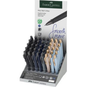 Bolígrafos retráctiles BOLIGRAFO FABER CASTELL GRIP POLY BALL XB SURTIDO EXPOSITOR de 40
