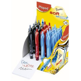 Bolígrafos retráctiles BOLIGRAFO RT. MAPED FREEWRITER BALL EXPOSITOR de  24