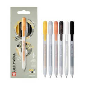 Rollers de tinta gel retráctiles BOLIGRAFO SAKURA GELLY ROLL ESTUCHE de 6