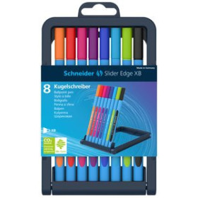 Bolígrafos BOLIGRAFO SCHNEIDER SLIDER EDGE COLORES BASICOS ESTUCHE SURTIDO de 8