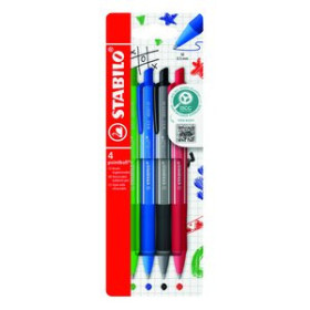 Bolígrafos retráctiles BOLIGRAFO STABILO RETRACTIL POINTBALL COLORFUL SURTIDO ESTUCHE DE 4