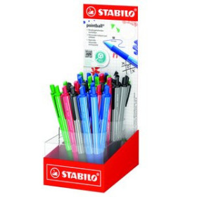 Bolígrafos retráctiles BOLIGRAFO STABILO RETRACTIL POINTBALL COLORFUL SURTIDO EXPOSITOR DE 38