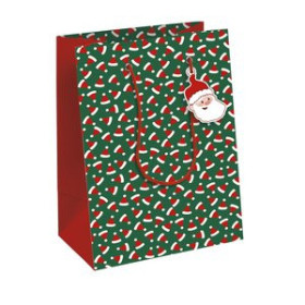 Bolsas de papel BOLSA de PAPEL CLAIREFONTAINE EXCELLIA DECORADO 25x22x10 cm PAPA NOEL NAVIDAD PACK DE 6