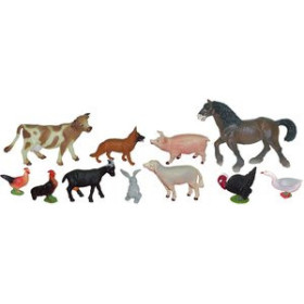 Juegos educativos BOTE CON ASA 11 FIGURAS ANIMALES GRANJA + GUIA DIDACTICA