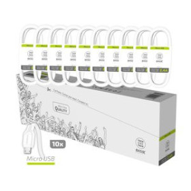 Cables de datos CABLE TECH-ONE-TECH BASIK USB-USB-MICRO BLANCO 1 m. PACK DE 10