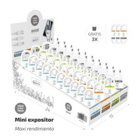 Cables de datos CABLES Y CARGADORES TECH-ONE-TECH BASIK SURTIDO EXPOSITOR DE 43