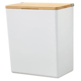 Colgadores adhesivos CAJA DE ALMACANAMIENTO TESA BABOO AUTOADHESIVA GRANDE BLANCA CON TAPA BAMBU