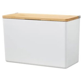 Colgadores adhesivos CAJA DE ALMACENAMIENTO TESA BABOO AUTOADHESIVA GRANDE CON TAPA BLANCO CON TAPA BAMBU