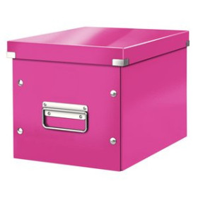 Cajas y contenedores de almacenamiento CAJA PARA ALMACENAMIENTO LEITZ CLICK&STORE CUBICA MEDIANA 265x265x250 mm FUCSIA
