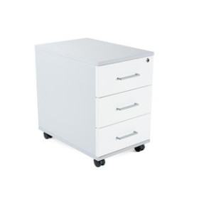 Cajoneras CAJONERA ROCADA con RUEDAS 40x60x58 con 3 CAJONES ESTRUCTURA GRIS FRONTALES BLANCO