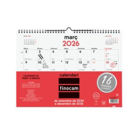 Calendarios murales y sobremesa CALENDARI (2025-26) FINOCAM CATALAN 16 MESES NEUTRO PARET M/V L 340x240