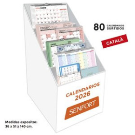Calendarios murales y sobremesa CALENDARI (2026) CATALAN SENFORT MENSUAL ASSORTIMENT EXPOSITOR DE PEU DE 80