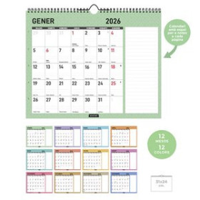 Calendarios murales y sobremesa CALENDARI (2026) CATALAN SENFORT PARET DIAMANTE APAISADO MENSUAL PARA ESCRIBIR 310x240