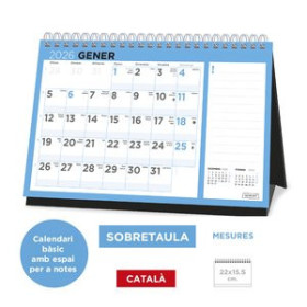 Calendarios murales y sobremesa CALENDARI (2026) CATALAN SENFORT SOBRETAULA BASIC MENSUAL 220x155