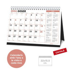 Calendarios murales y sobremesa CALENDARI (2026) CATALAN SENFORT SOBRETAULA OFFICE MENSUAL PARA ESCRIBIR 220x155