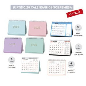 Calendarios murales y sobremesa CALENDARI (2026) CATALAN SENFORT SOBRETAULA/MAGNETICO MENSUAL ASSORTIMENT DE 20