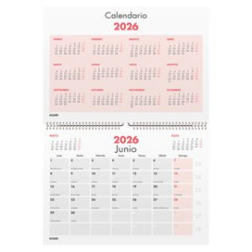 Calendarios murales y sobremesa CALENDARIO (2026) DOHE PARED MENSUAL NUMEROS PEQUEÑOS A3 297x420